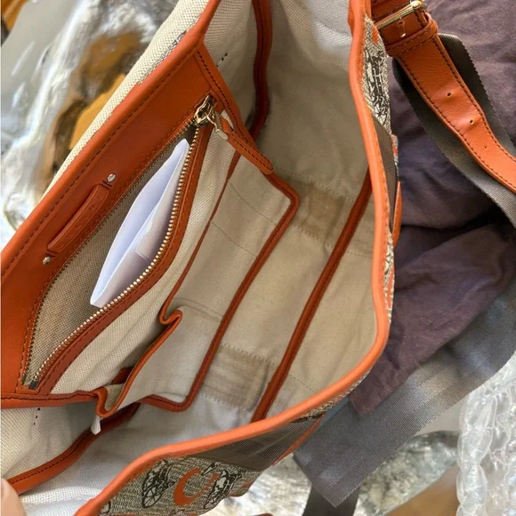 Celine Orange and Gray Satchel with Structured Design - Picture 5 of 7